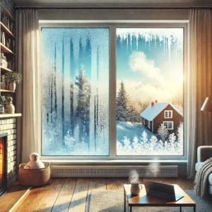 Dall·e 2024 11 13 16.23.21 A Featured Image For A Blog About Condensation On Windows, Showing A Large Window With Visible Condensation On The Glass In A Cozy Room. The Image Foc